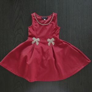 Elegant Red Kids Dress with Gold Accents